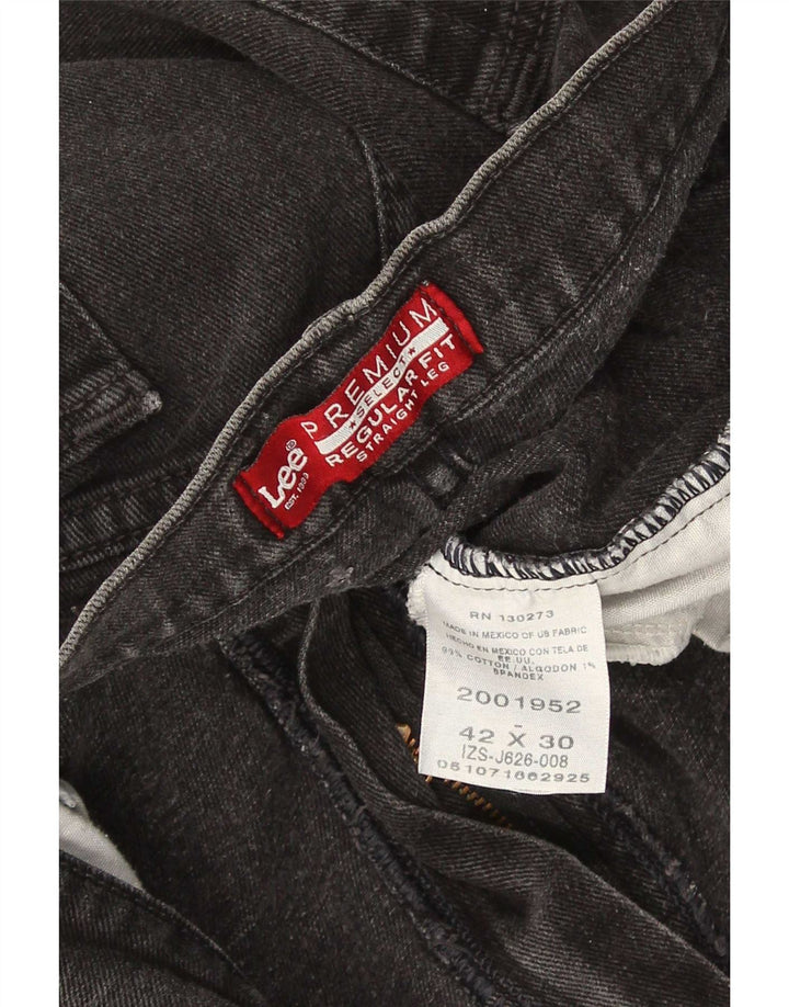 Calça jeans reta masculina Lee Regular Fit W42 L30 algodão preto