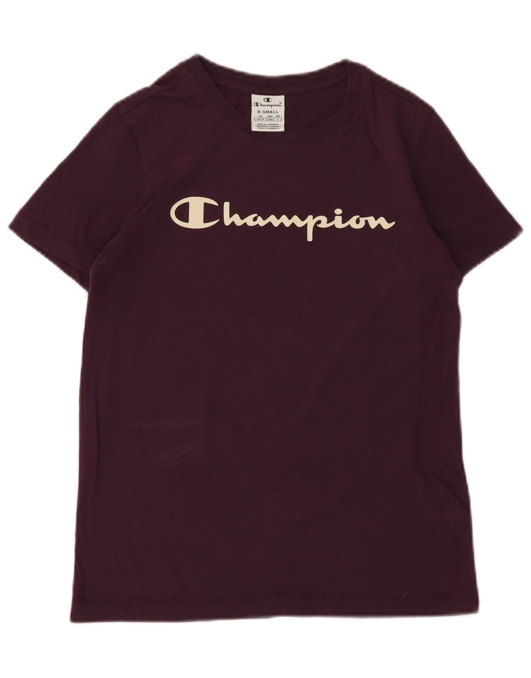 Camiseta feminina estampada Champion UK 6 XS algodão roxo