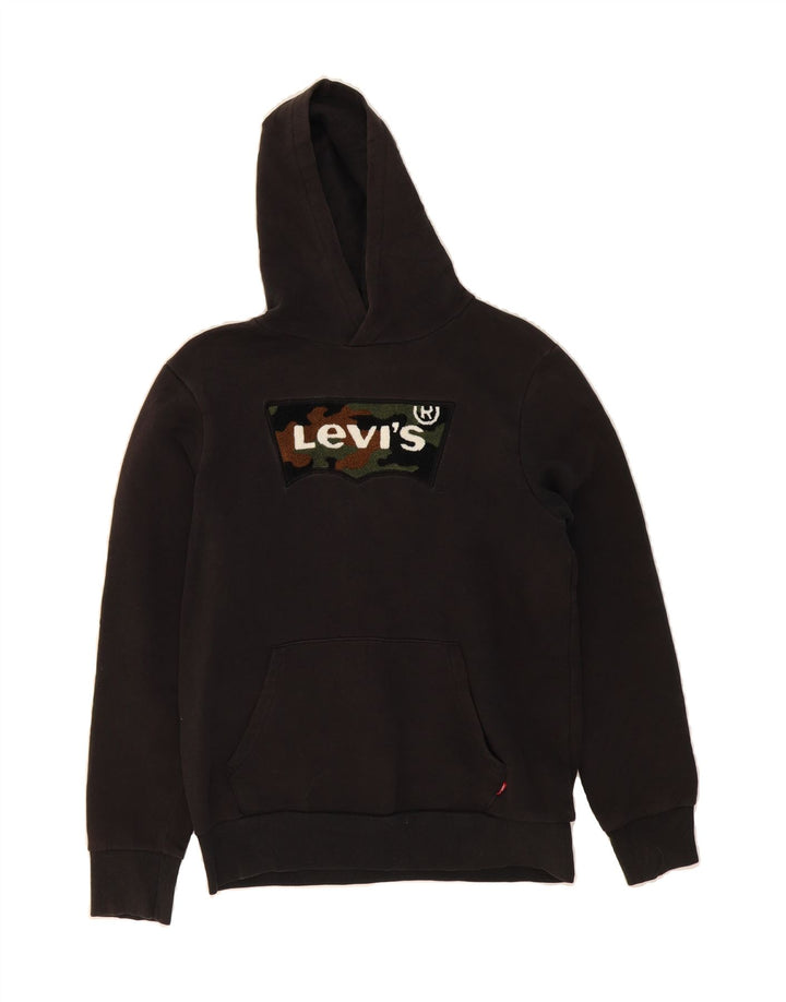 LEVI'S Boys Graphic Hoodie Jumper 13-14 Years XL  Grey Cotton Vintage Levi's and Second-Hand Levi's from Messina Hembry 