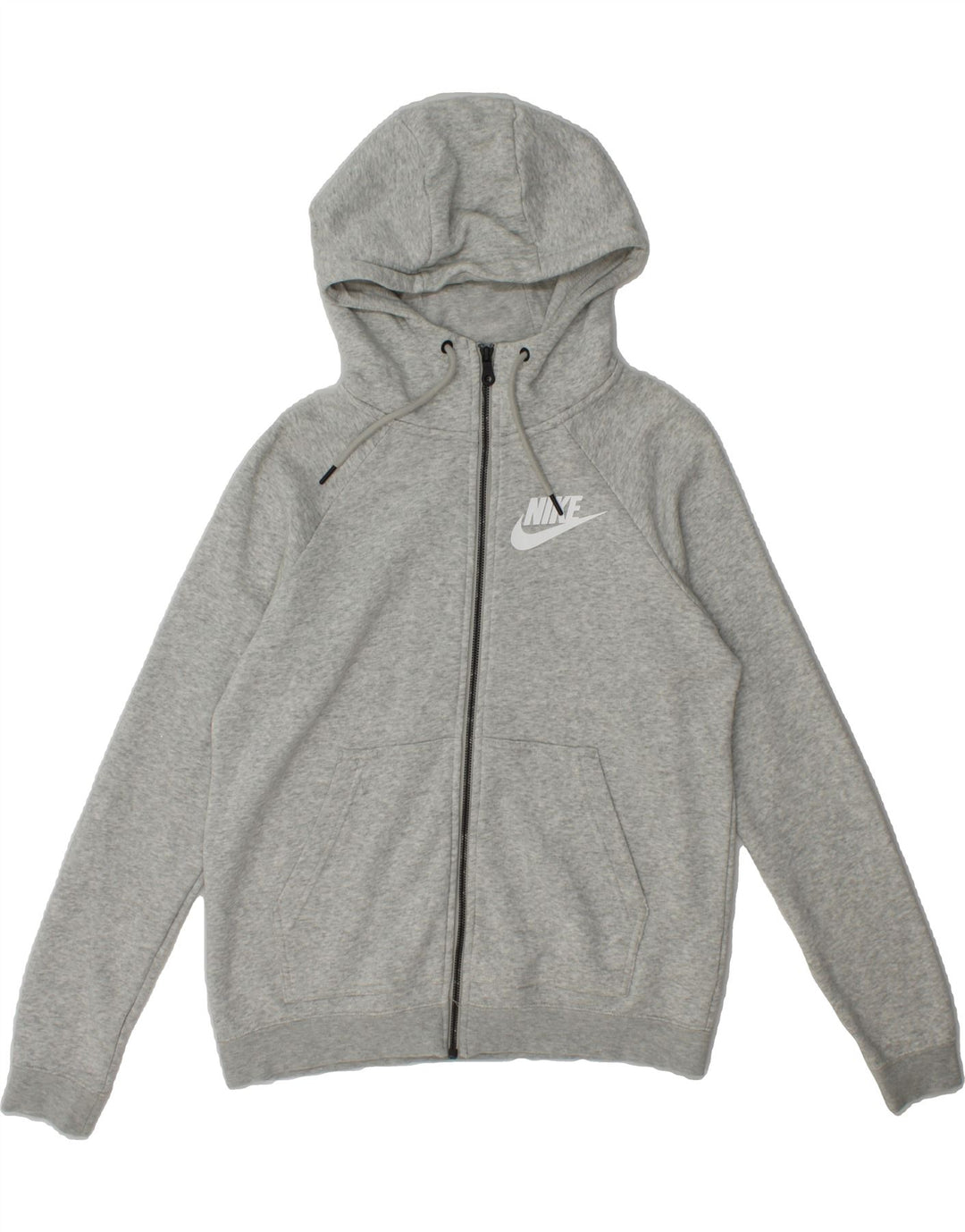 NIKE Mens Zip Hoodie Sweater Small Grey Flecked Cotton Vintage Nike and Second-Hand Nike from Messina Hembry 