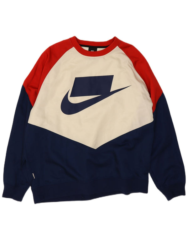 Moletom gráfico masculino Nike Jumper grande multicolorido Colourblock Nylon