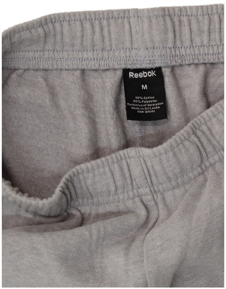 Calça de treino masculina REEBOK, joggers, algodão cinza médio
