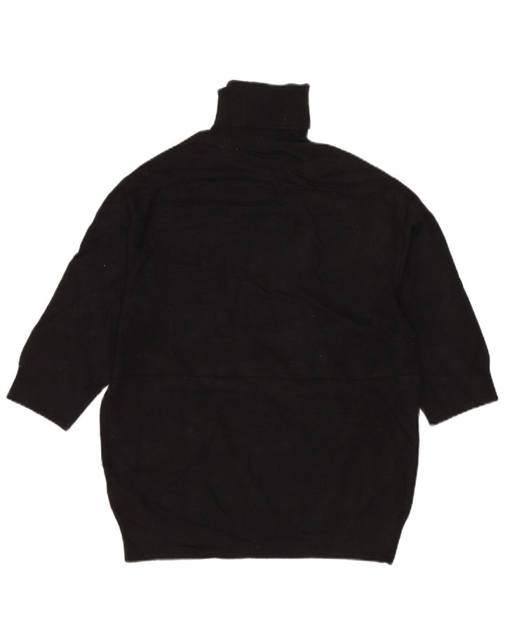 Suéter feminino ZARA com manga 3/4 e gola redonda Reino Unido 12 médio preto viscose