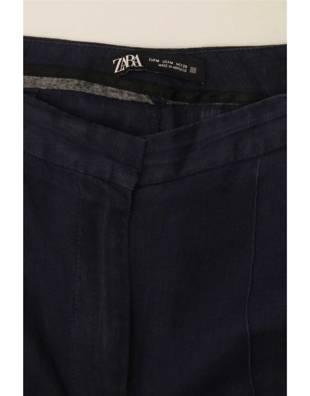 Calça Chino reta feminina Zara médio W30 L31 azul marinho