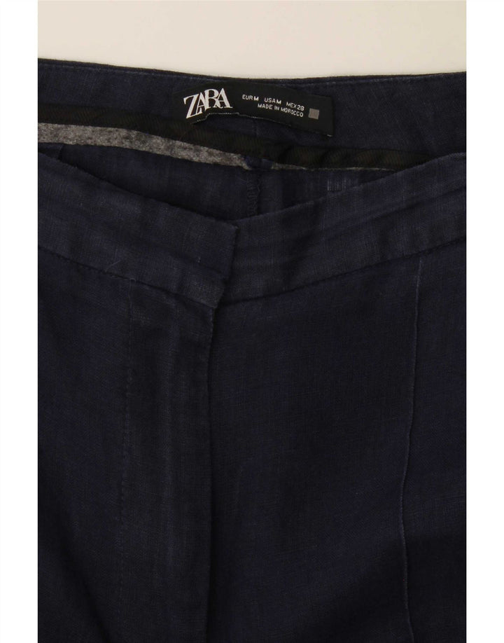 Calça Chino reta feminina Zara médio W30 L31 azul marinho