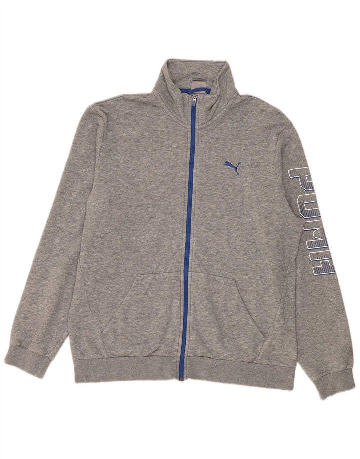 Jaqueta masculina Puma Graphic Tracksuit Top grande algodão manchado cinza