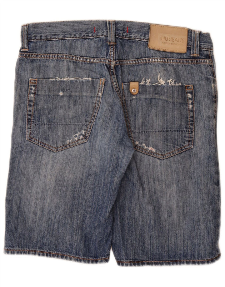Liu Jo Shorts jeans masculino desgastado W32 algodão azul médio