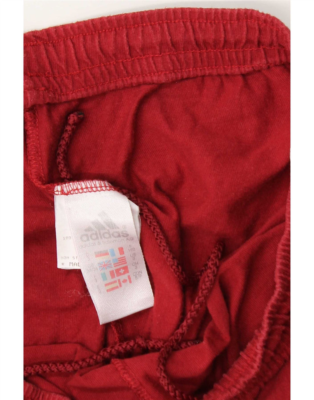 Adidas Mens Calças de treino pequeno algodão vermelho