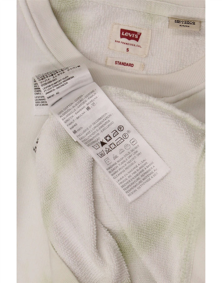 LEVI'S Moletom Padrão Masculino Jumper Pequeno Branco Tie Dye Algodão