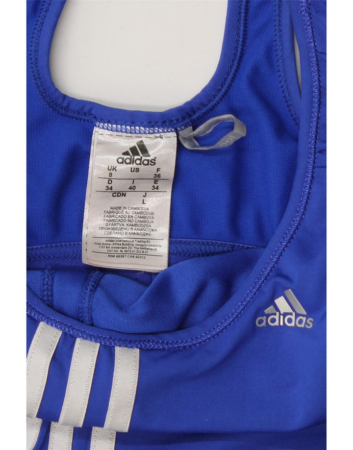 Adidas Womens Climacool Vest Top UK 8 Pequeno Azul Colourblock Nylon