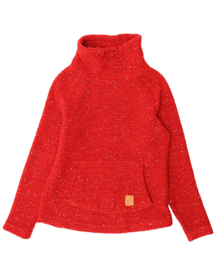 Suéter feminino Weird Fish com gola tartaruga, Reino Unido 10, pequeno vermelho manchado