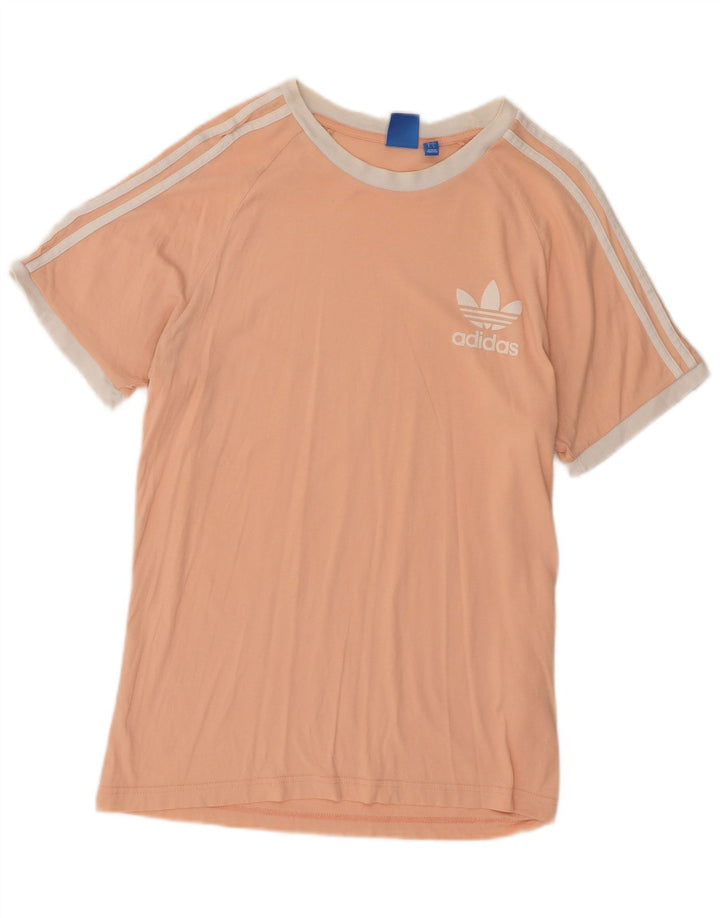 Adidas Mens Camiseta Top Grande Algodão Rosa