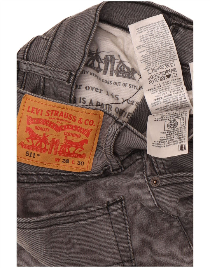 Calça Jeans Levis 511 Slim Masculina W28 L30 Cinza Algodão