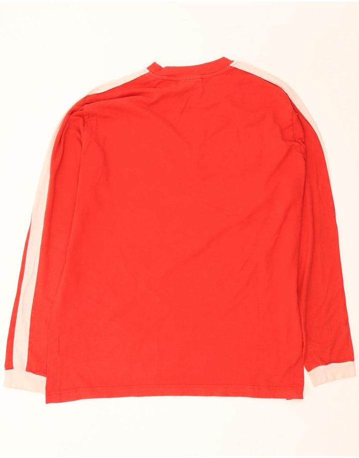 Puma Mens Graphic Top Manga Longa XL Vermelho Colorblock