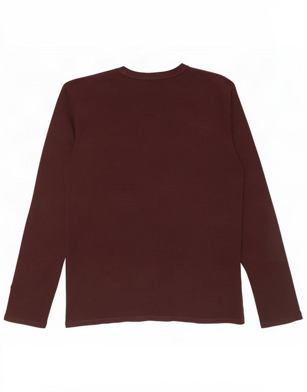 Top gráfico feminino Benetton manga comprida UK 18 XL algodão marrom