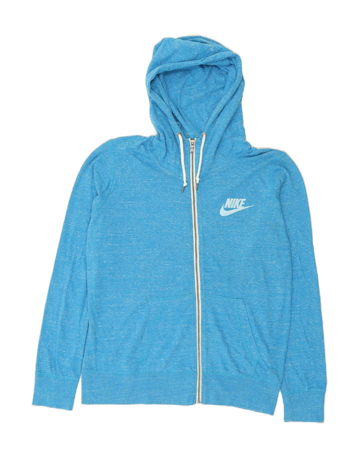 NIKE Womens Zip Hoodie Sweater UK 18 XL Blue Flecked Cotton Vintage Nike and Second-Hand Nike from Messina Hembry 