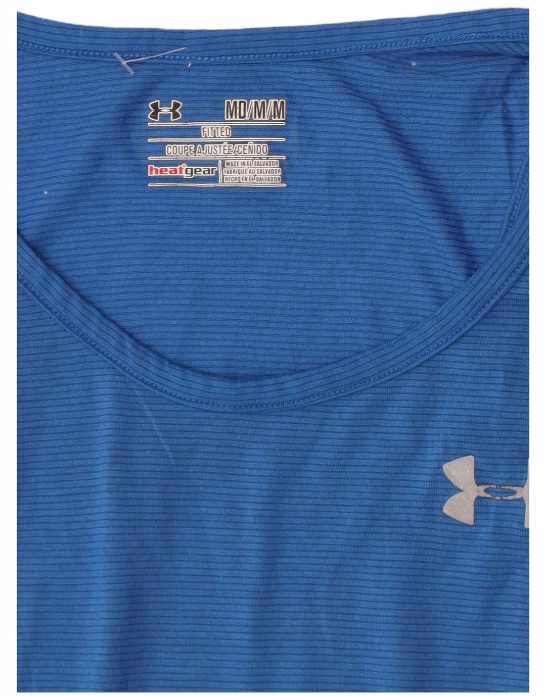 Under Armour Masculino Heat Gear Colete Top Riscas Azul Médio