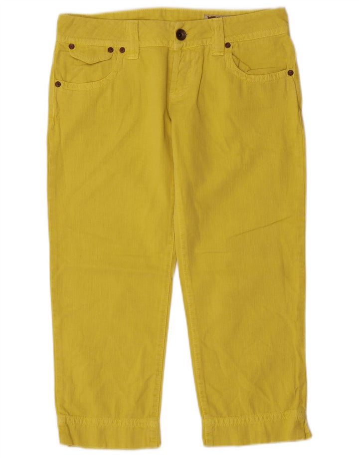 Gas Womens Capri Jeans W27 L20 Algodão Amarelo