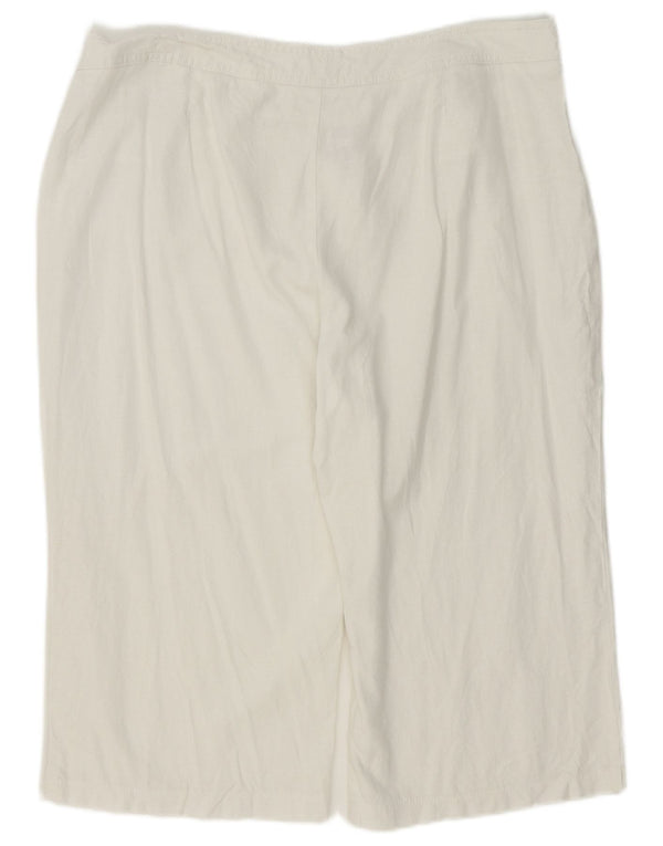 Bermuda feminina Marks & Spencer UK 18 XL W38 linho branco