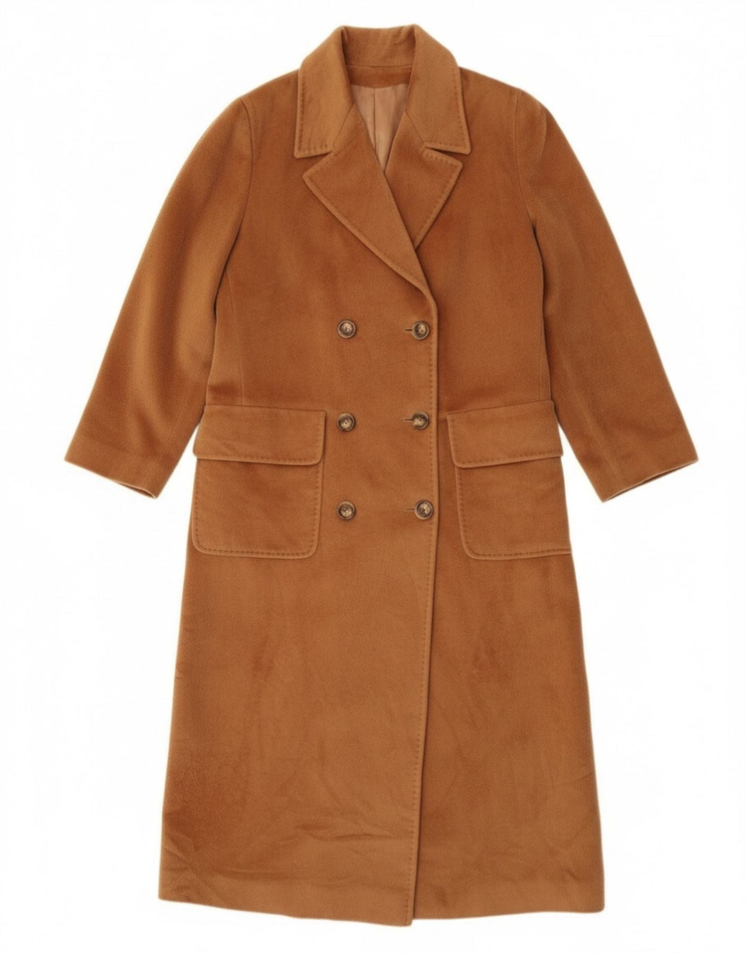 Casaco feminino Piacenza com peito duplo Reino Unido 14 grande lã marrom