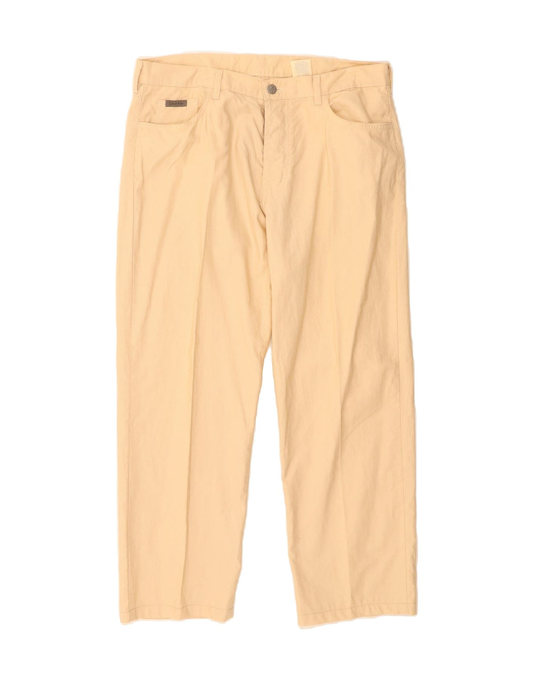 CALVIN KLEIN Mens Straight Casual Trousers W36 L27 Beige Cotton Vintage Calvin Klein and Second-Hand Calvin Klein from Messina Hembry 