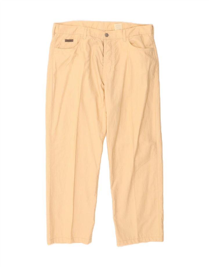 CALVIN KLEIN Mens Straight Casual Trousers W36 L27 Beige Cotton Vintage Calvin Klein and Second-Hand Calvin Klein from Messina Hembry 