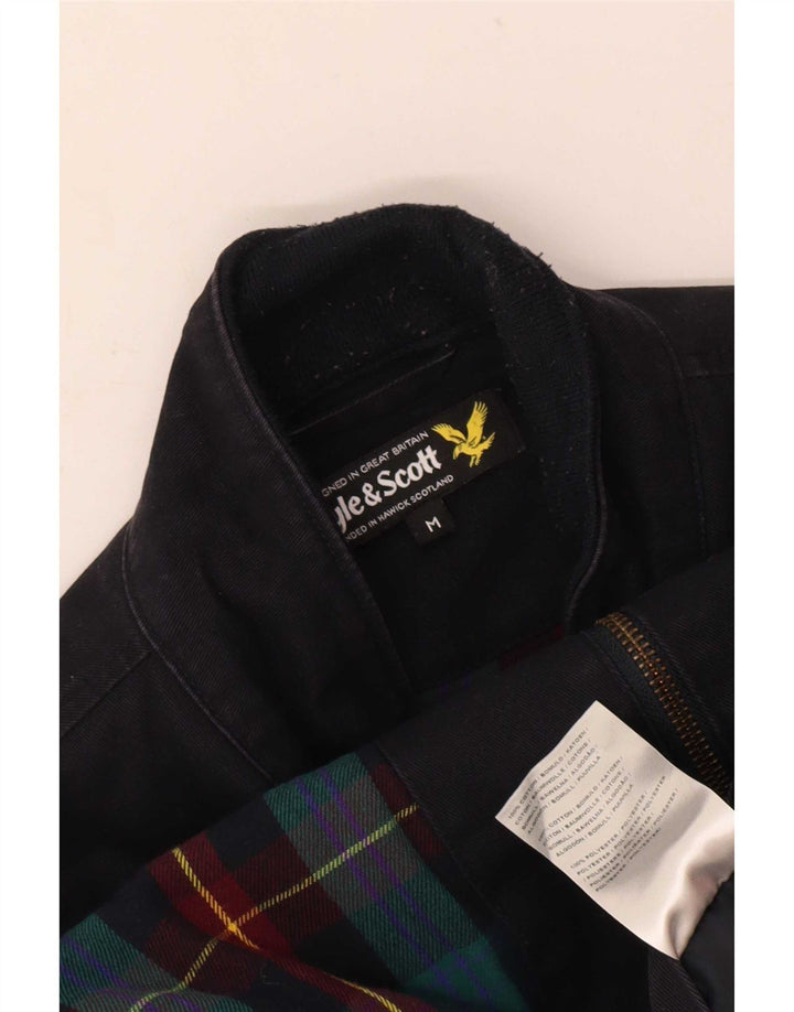 Jaqueta bomber masculina Lyle & Scott Reino Unido 38 algodão azul marinho médio