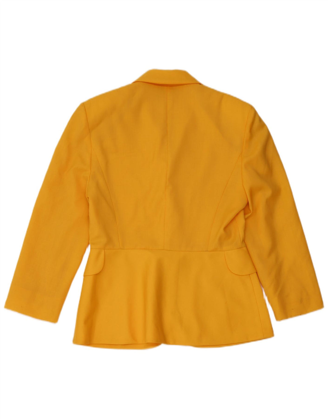 Jaqueta blazer feminina vintage com 1 botão IT46 grande lã amarela