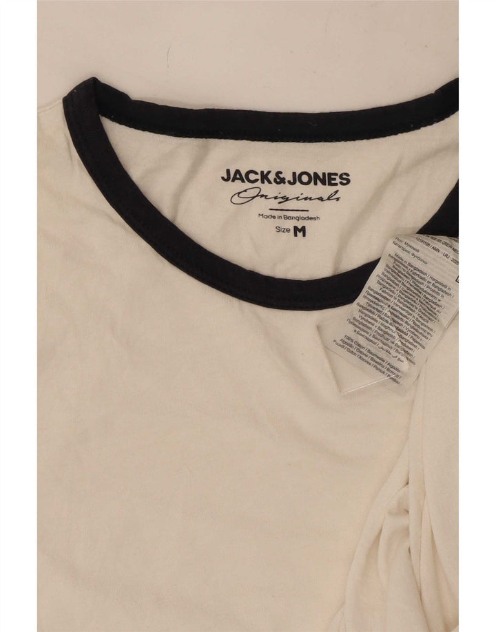 Camiseta masculina Jack & Jones Top médio de algodão listrado branco
