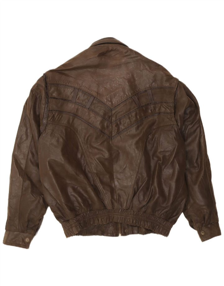 Jaqueta de couro masculina vintage UK 42 XL couro marrom