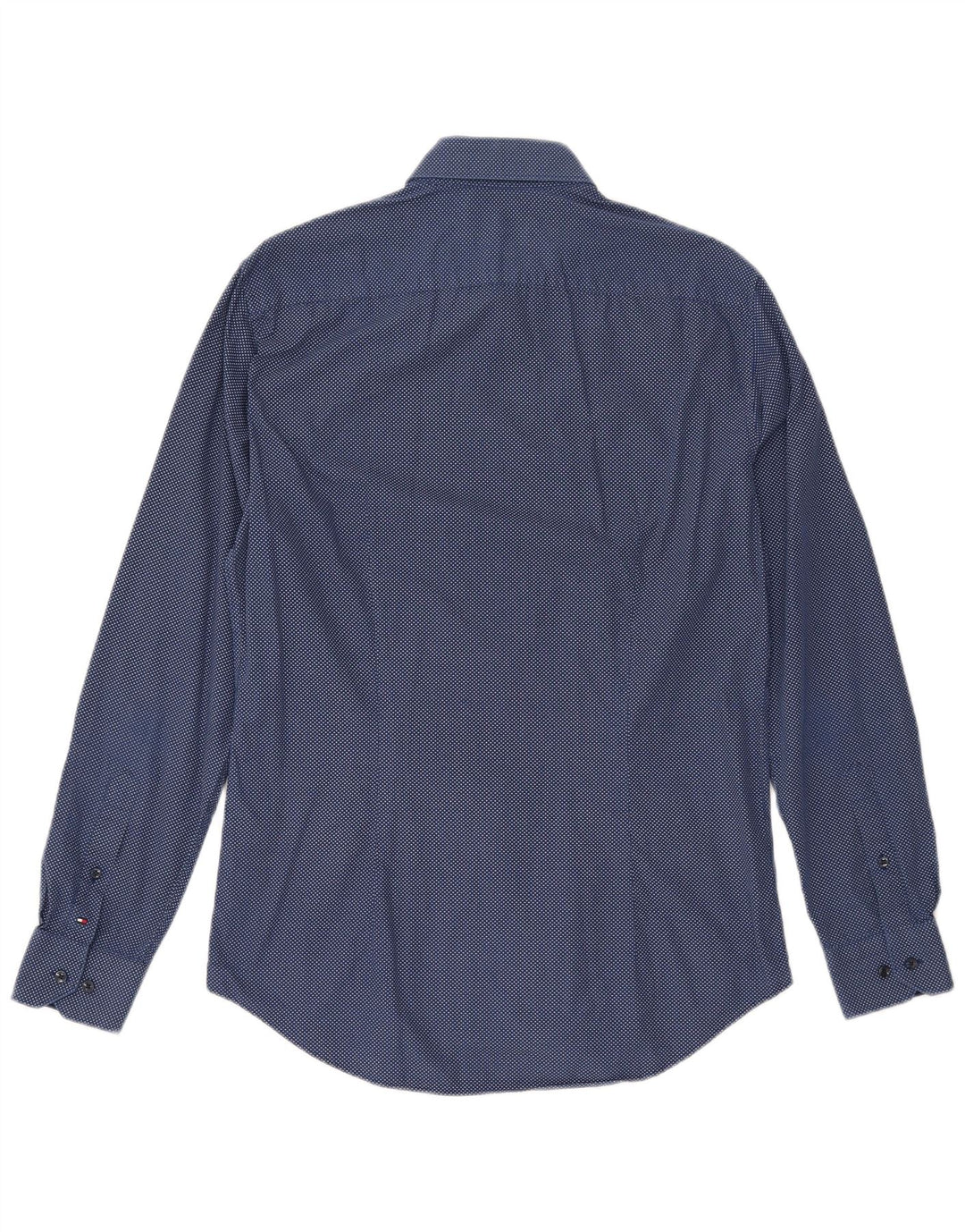 Camisa masculina TOMMY HILFIGER com padrão abstrato tamanho 15 1/2 39 azul marinho médio