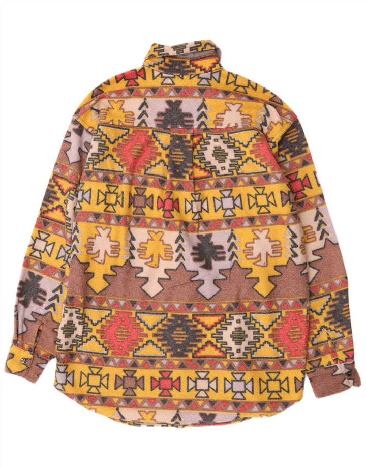 Sinful Camisa masculina de flanela de lã grande geométrica multicolorida