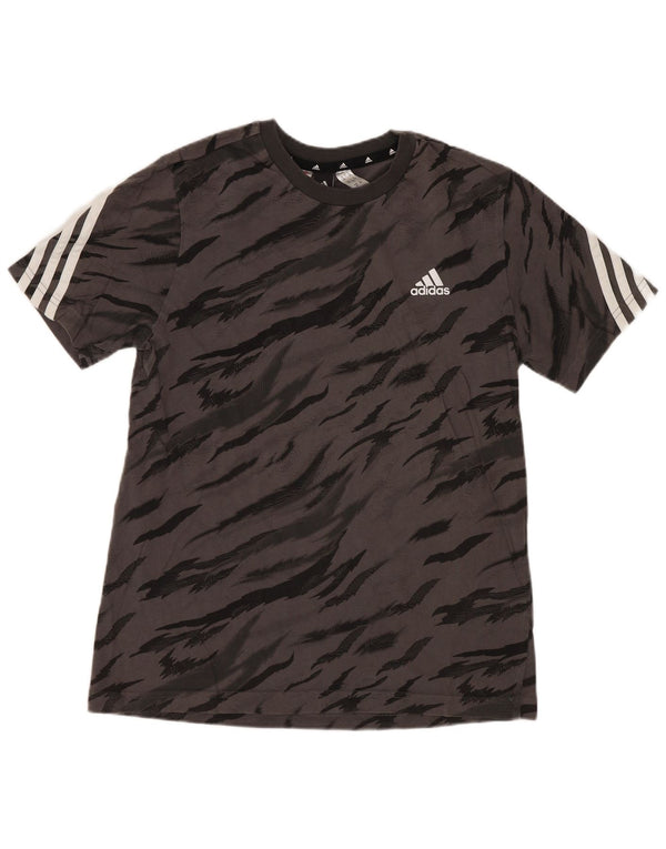 Camiseta Adidas Meninos 13-14 Anos Cinza Animal Print Algodão