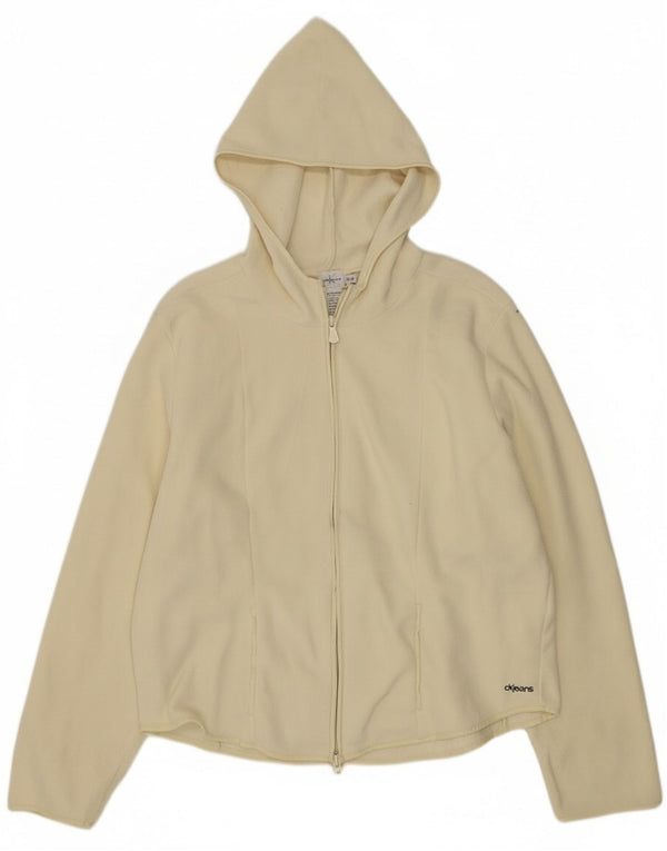 Jaqueta Calvin Klein Jeans Feminina de Lã com Capuz Reino Unido 18 XL Off White Poliéster