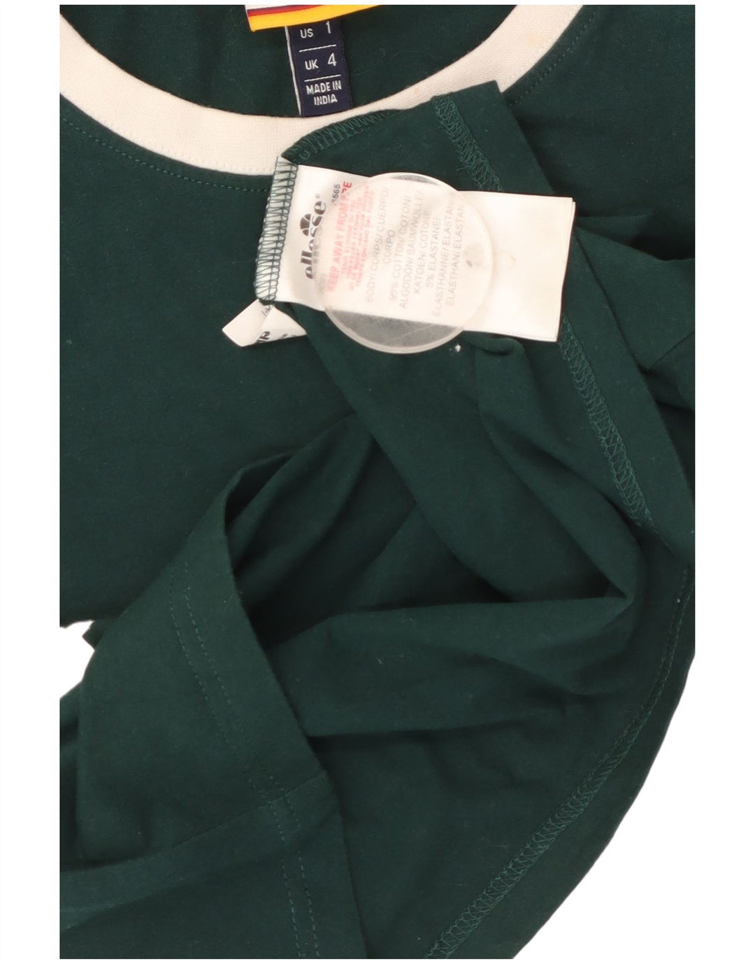 Camiseta feminina ELLESSE com estampa gráfica UK 4 XS algodão verde