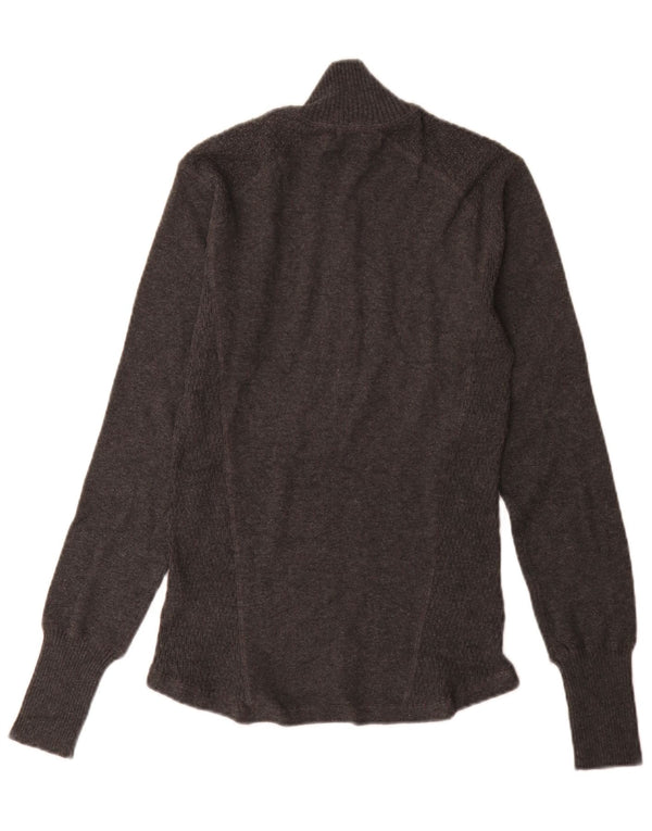 Suéter masculino Eddie Bauer com zíper e gola pequena de algodão cinza