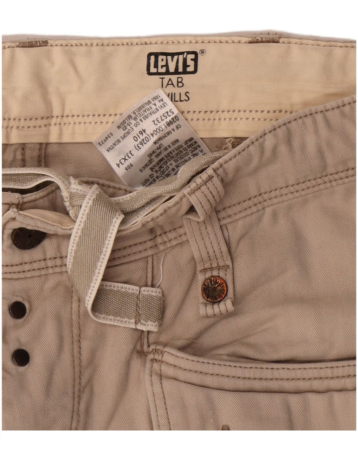 Calça cargo reta masculina Levi's W33 L34 algodão bege
