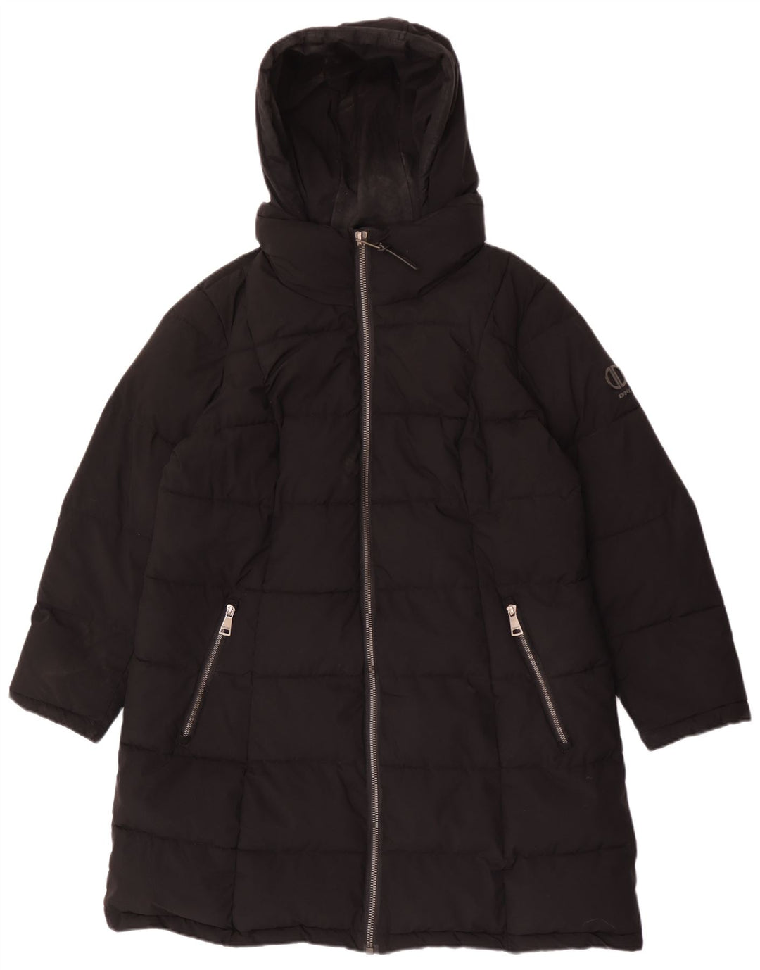 Casaco acolchoado com capuz feminino Dkny UK 18 XL poliéster preto