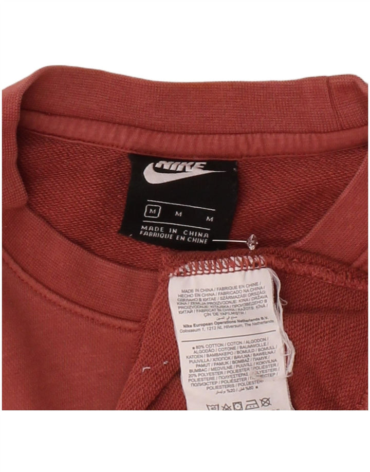 NIKE Mens Moletom Jumper Médio Algodão Vermelho
