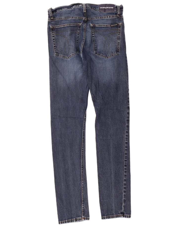 CALVIN KLEIN Mens Jeans Slim W30 L32 Azul Algodão