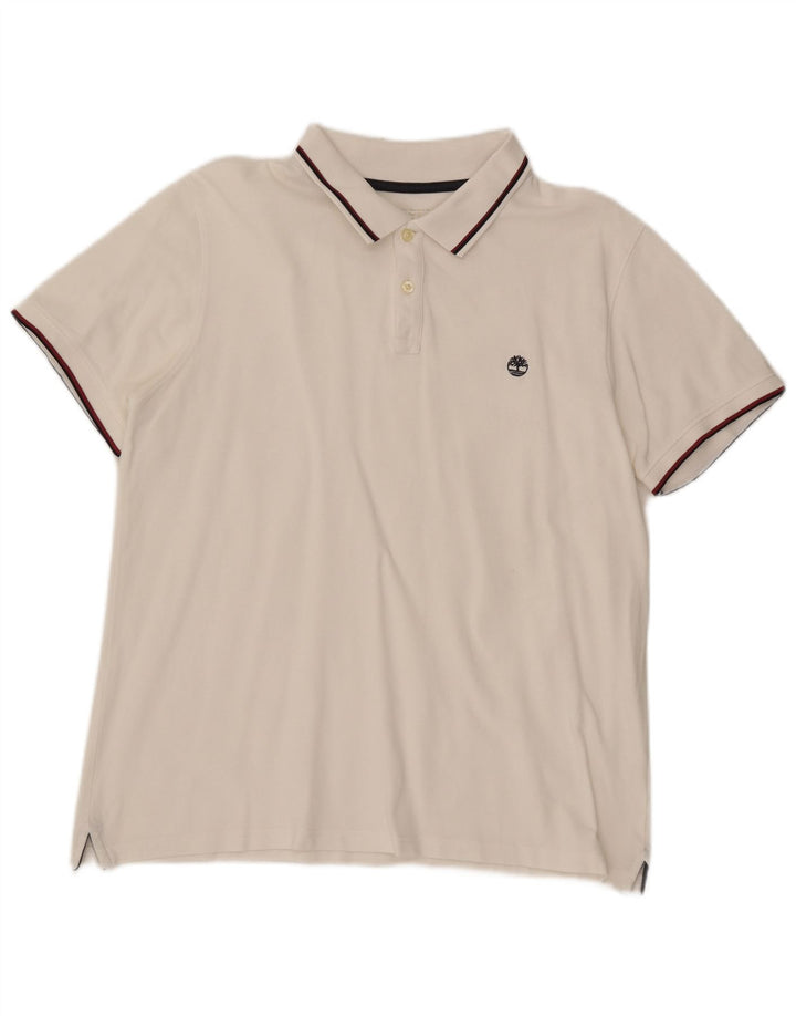 Camisa polo masculina TIMBERLAND Slim Fit grande branca