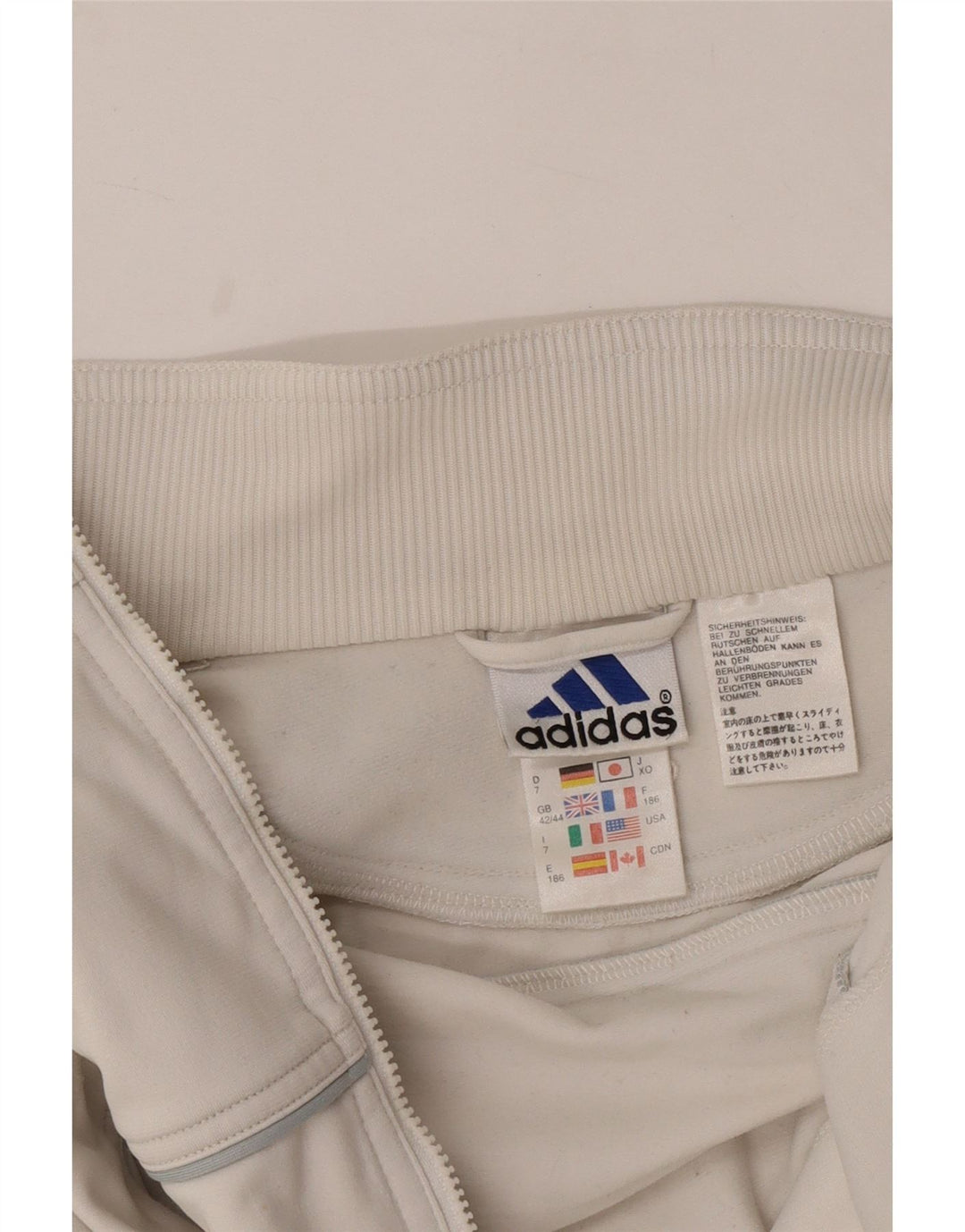 ADIDAS Mens Tracksuit Top Jacket UK 42/44 Grande Poliéster Branco