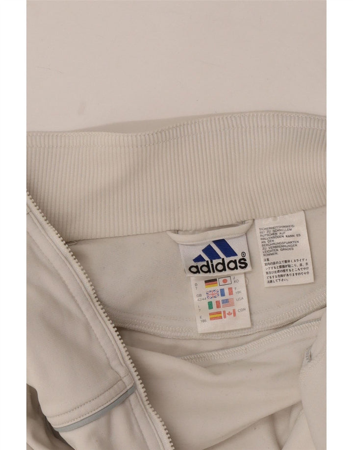 ADIDAS Mens Tracksuit Top Jacket UK 42/44 Grande Poliéster Branco