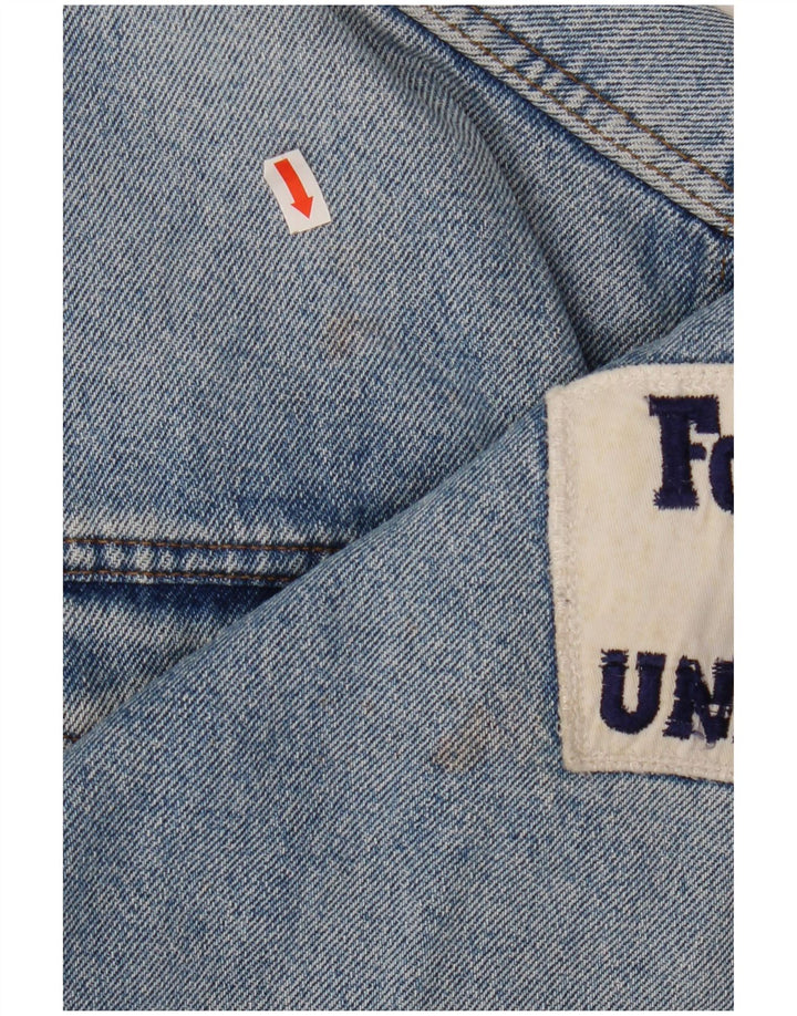 Jaqueta jeans feminina UNIFORM com corte gráfico Reino Unido 14 grande azul