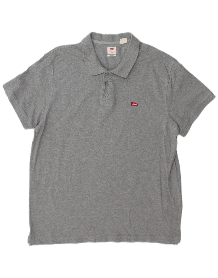 Camisa polo masculina padrão Levi's XL cinza algodão
