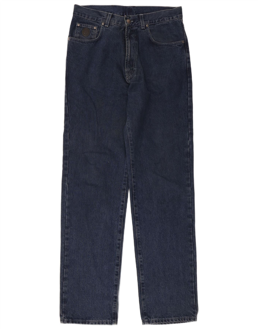 Trussardi Mens Straight Jeans W34 L32 Azul Marinho Algodão