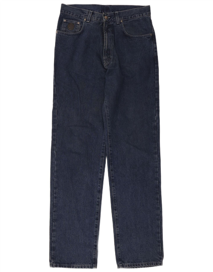 Trussardi Mens Straight Jeans W34 L32 Azul Marinho Algodão
