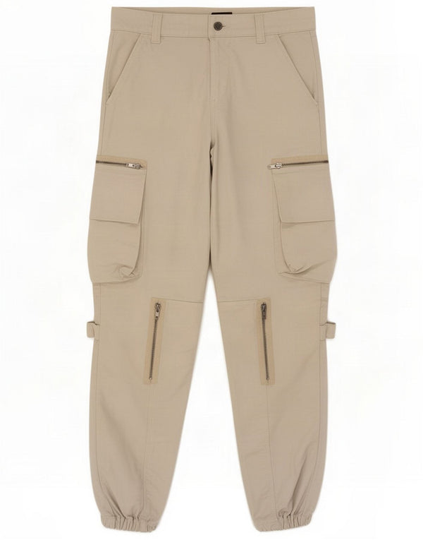 Energie Mens Joggers Cargo Calças W28 L32 Algodão Branco