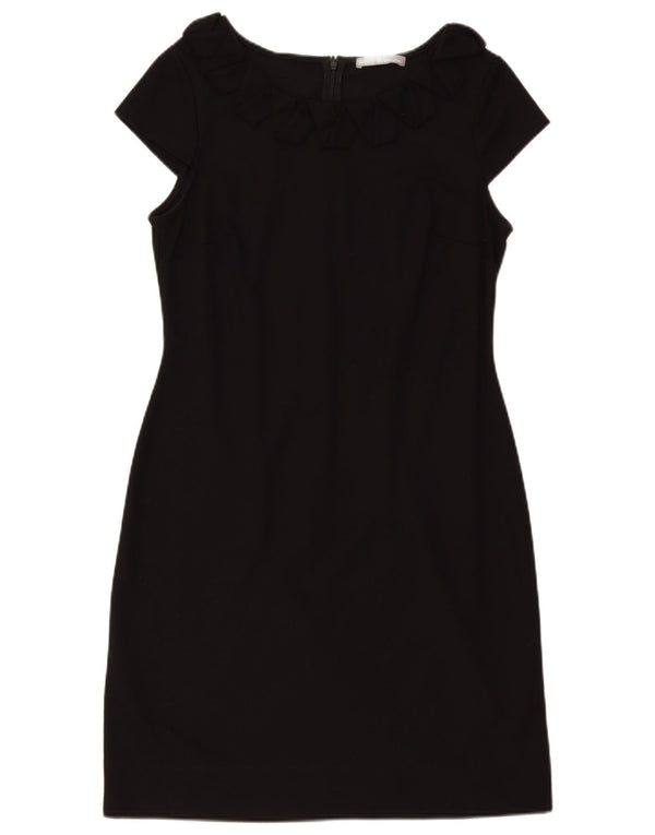 Vestido bainha feminino Marks & Spencer Reino Unido 14 grande poliéster preto