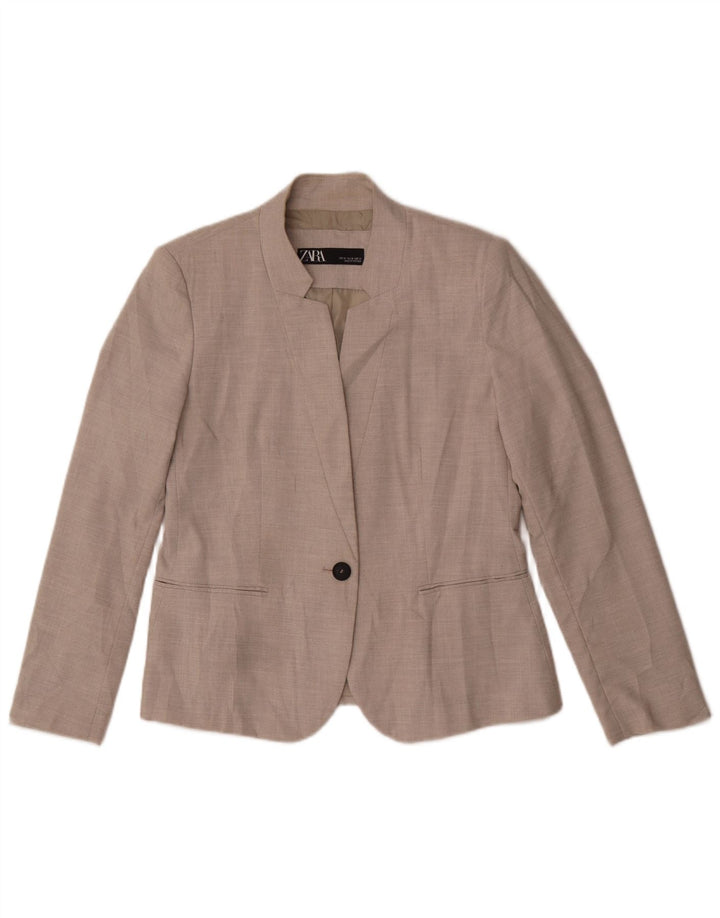 Jaqueta blazer feminina Zara com 1 botão EU 42 grande cinza